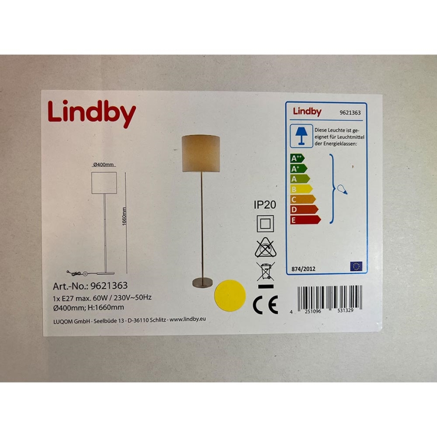 Lindby - Talna svetilka PARSA 1xE27/60W/230V