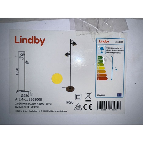 Lindby - Talna svetilka SHILA 2xGU10/25W/230V