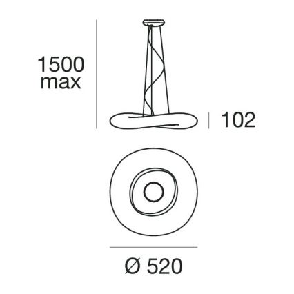 Linea Light 8005 - LED Zatemnitveni lestenec na vrvici MR. MAGOO LED/23W/230V pr. 52 cm