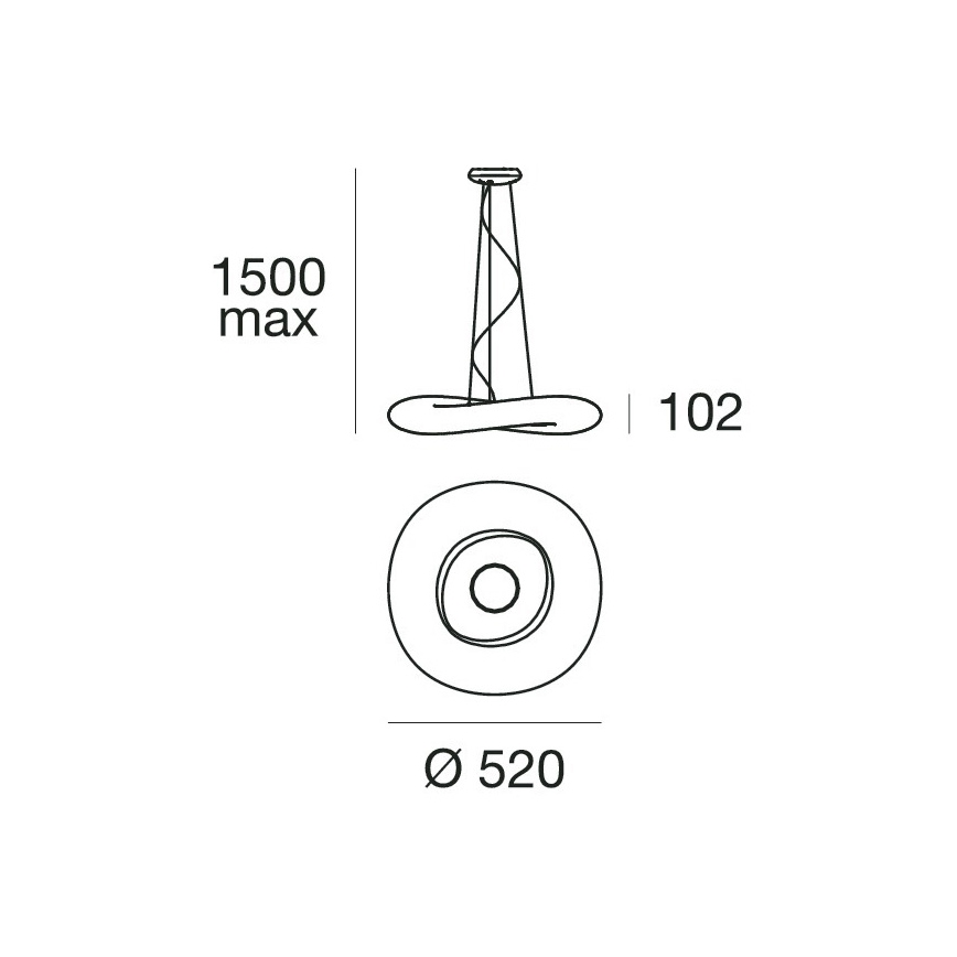 Linea Light 8005 - LED Zatemnitveni lestenec na vrvici MR. MAGOO LED/23W/230V pr. 52 cm