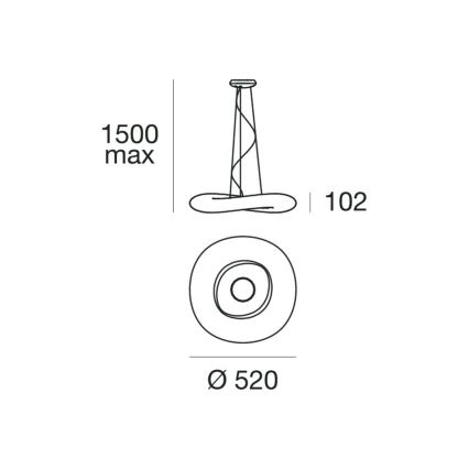 Linea Light 8005 - LED Zatemnitveni lestenec na vrvici MR. MAGOO LED/23W/230V pr. 52 cm