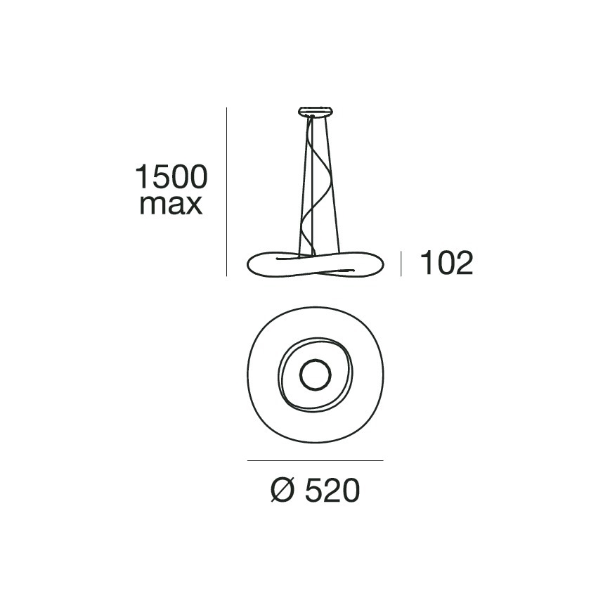 Linea Light 8005 - LED Zatemnitveni lestenec na vrvici MR. MAGOO LED/23W/230V pr. 52 cm