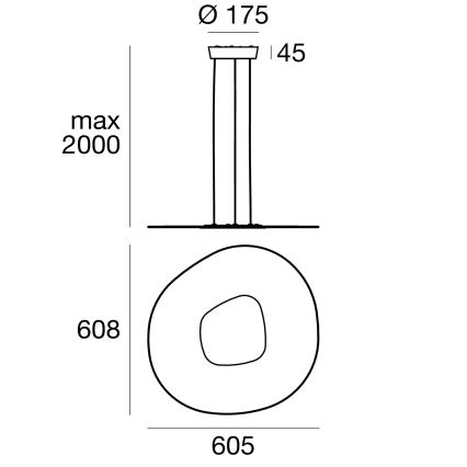 Linea Light 90348 - LED Lestenec na vrvici ANTIGUA LED/38W/230V 60,8 cm CRI 90 bela