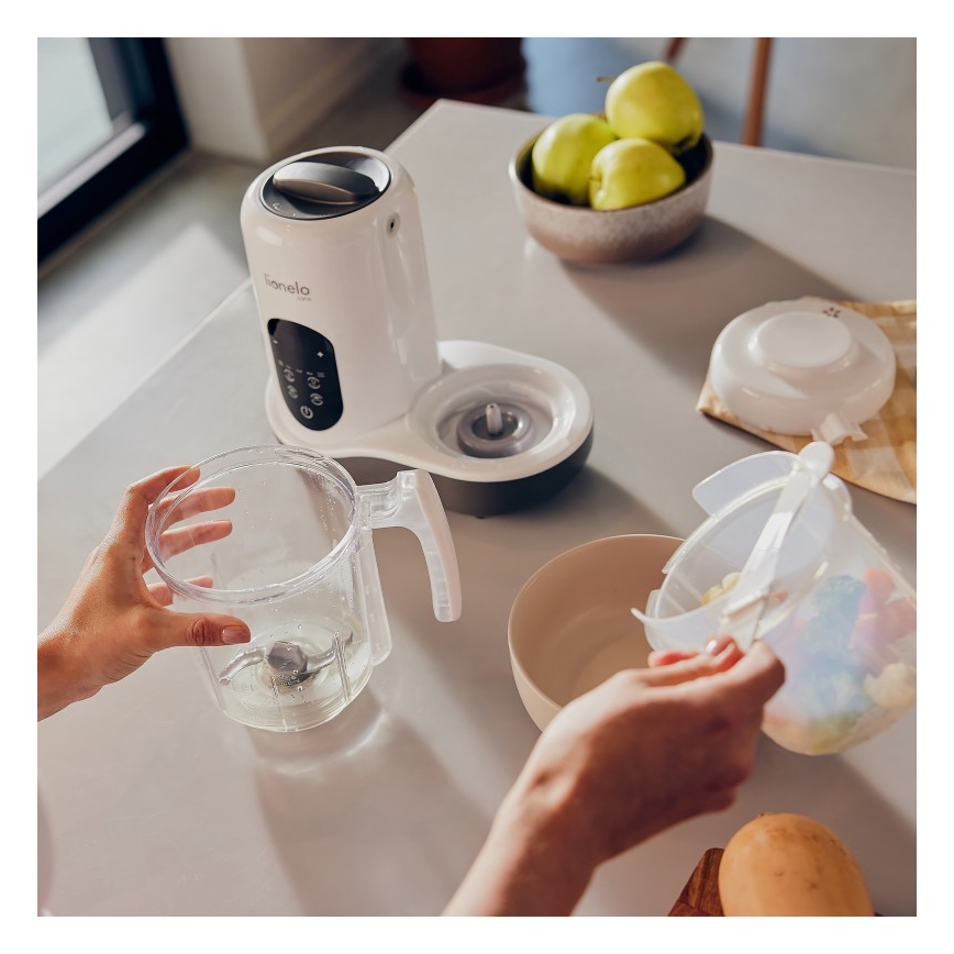 Lionelo - 5 v 1 parni kuhalnik BABYMENU 110W/230V bela/siva
