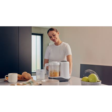 Lionelo - 5 v 1 parni kuhalnik BABYMENU 110W/230V bela/siva