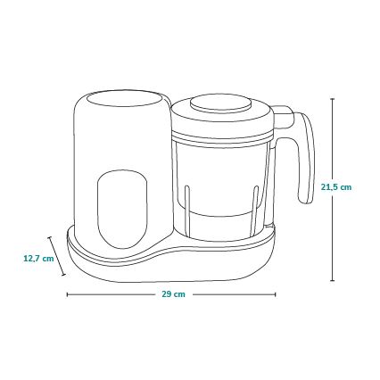 Lionelo - 5 v 1 parni kuhalnik BABYMENU 110W/230V bela/siva