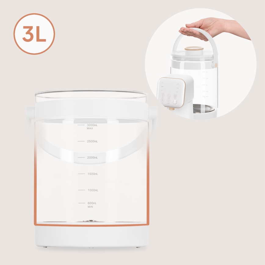 Lionelo - Aparat za pripravo otroškega mleka BABYPRESTO 2.0 1200W/230V bela