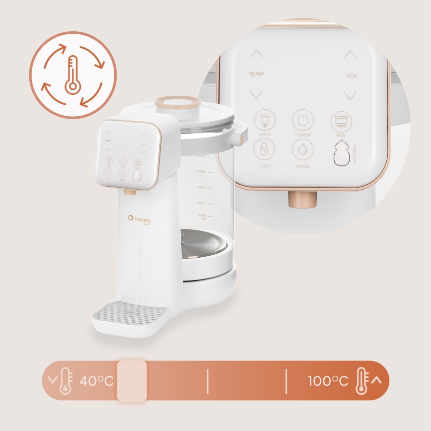 Lionelo - Aparat za pripravo otroškega mleka BABYPRESTO 2.0 1200W/230V bela