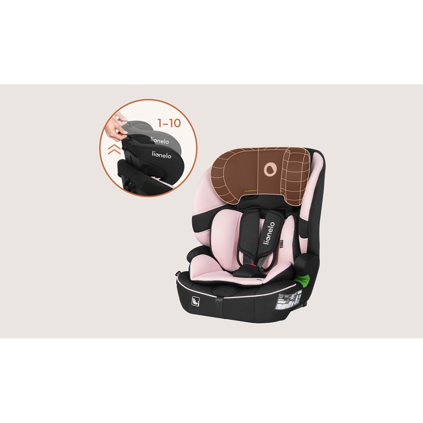 Lionelo - Avtosedež BILLY i-Size 76-150 cm Roza Baby
