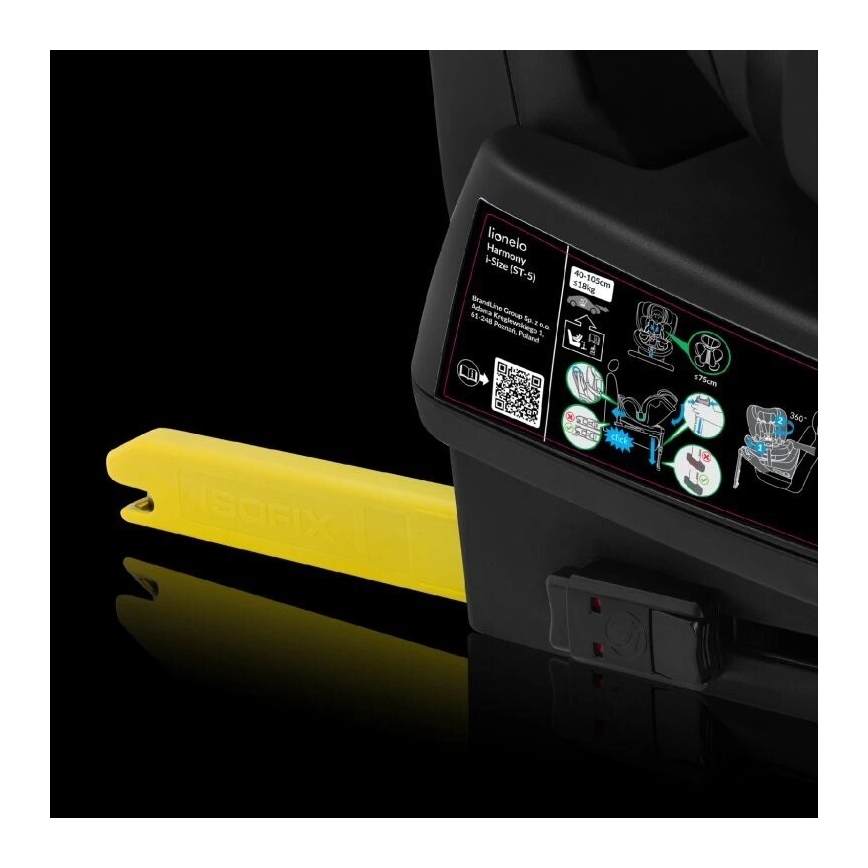 Lionelo - Avtosedež HARMONY i-Size z vrtljivo bazo, 40–150 cm, siv