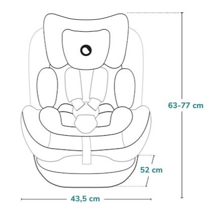Lionelo - Avtosedež LAVENDER i-Size z vrtljivo bazo 76-150 cm, črni karbon