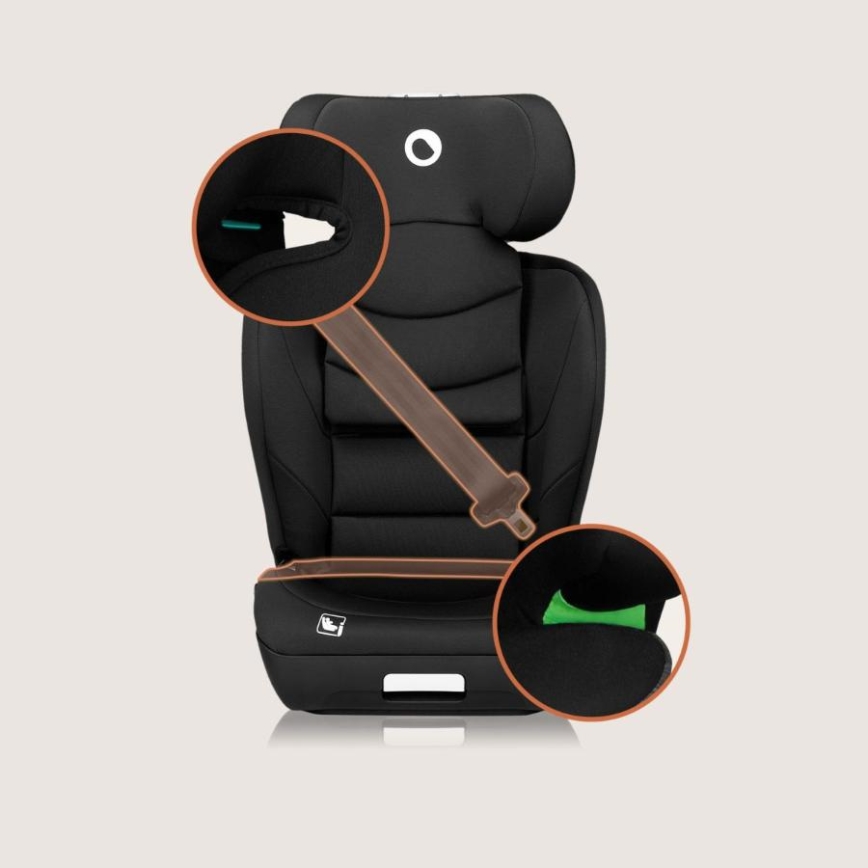 Lionelo - Avtosedež NEAL i-Size 100-150 cm Black Carbon