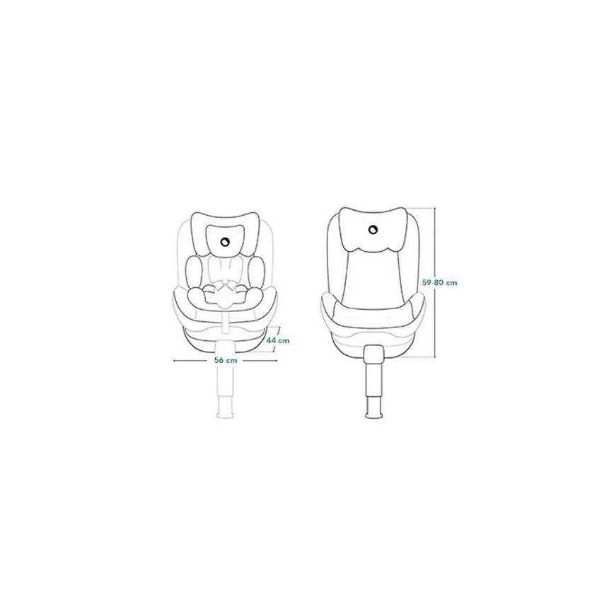 Lionelo - Avtosedež z vrtljivo bazo BRAAM AIR i-Size 40-150 cm v karbonsko črni barvi