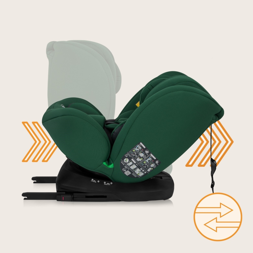 Lionelo - Avtosedež z vrtljivo bazo BASTIAAN i-Size 40-150 cm Zeleni gozd