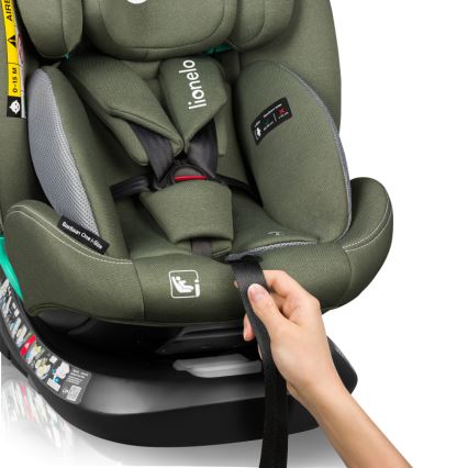 Lionelo - Vrtljiv otroški avtosedež z bazo BASTIAAN ONE i-Size 40-150 cm olivno zelena