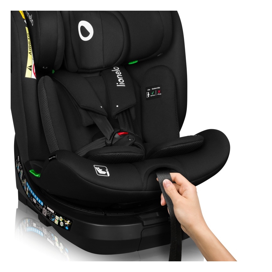 Lionelo - Avtosedež z vrtljivo bazo BRAVE i-Size 40-150 cm Black Carbon