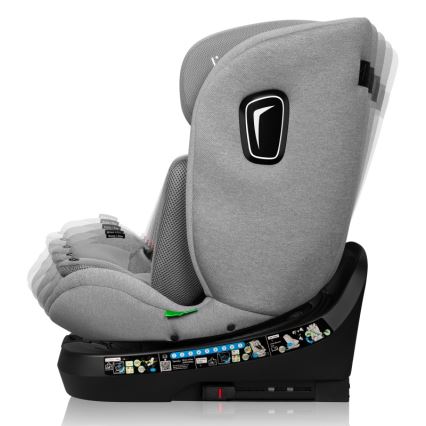 Lionelo - Avtosedež z vrtljivo bazo BRAVE i-Size 40-150 cm Grey Stone