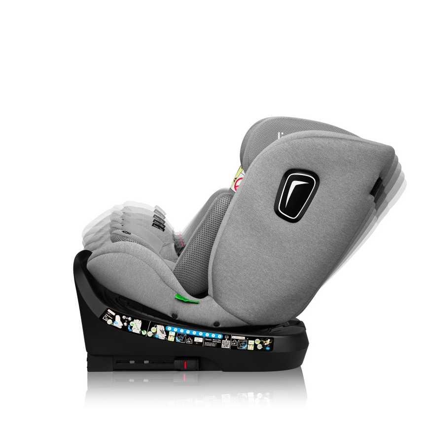 Lionelo - Avtosedež z vrtljivo bazo BRAVE i-Size 40-150 cm Grey Stone