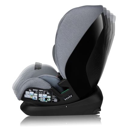 Lionelo - Avtosedež z vrtljivo bazo LAVENDER i-Size 76-150 cm kamnito siva