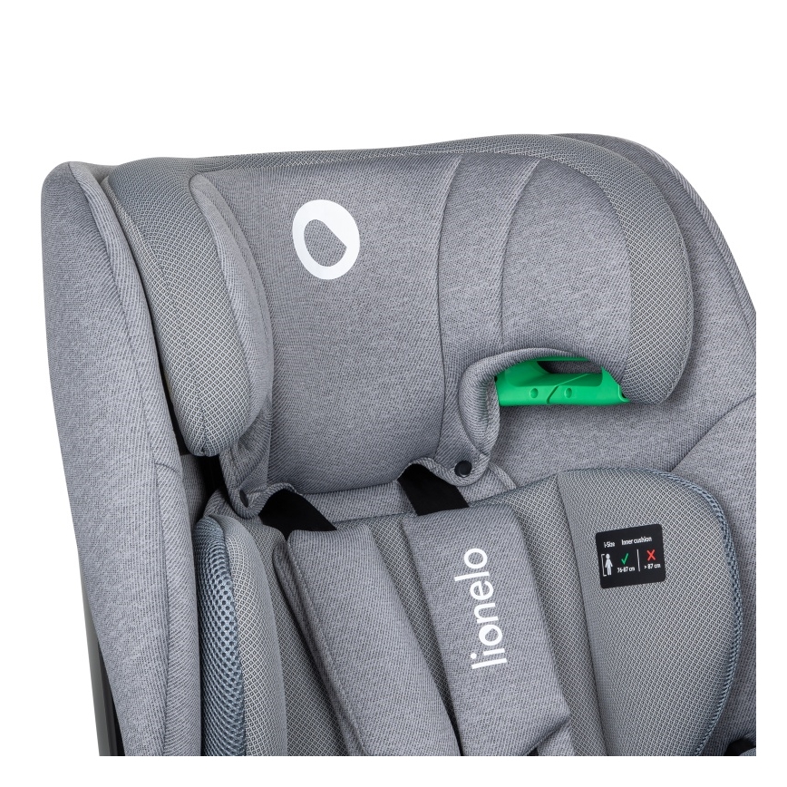 Lionelo - Avtosedež z vrtljivo bazo LAVENDER i-Size 76-150 cm kamnito siva