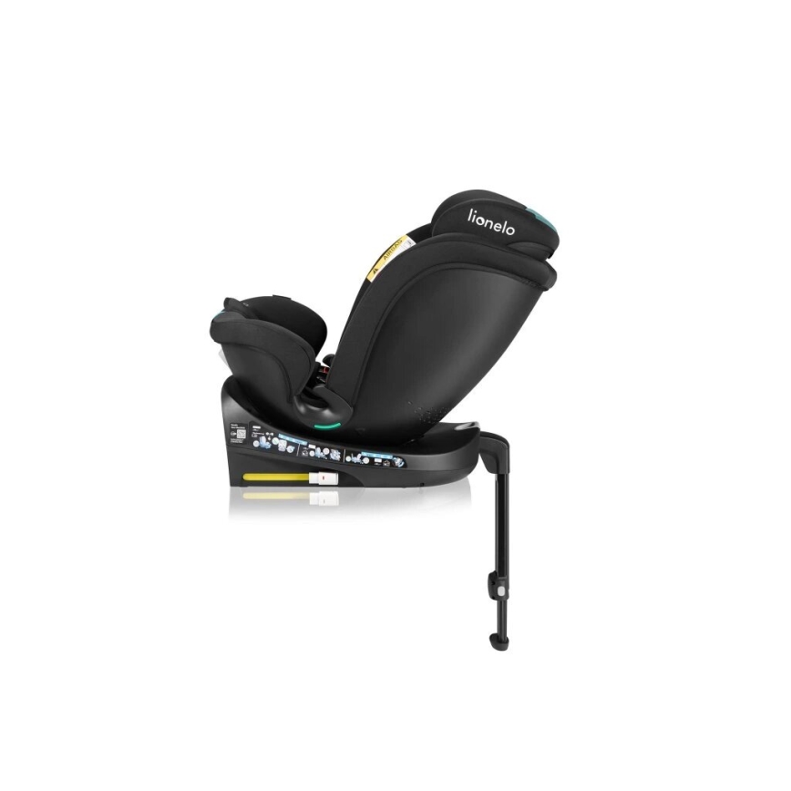 Lionelo - Avtosedež z vrtljivo bazo NAVY i-Size 40–150 cm, črna/tirkizna