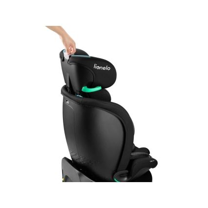 Lionelo - Avtosedež z vrtljivo bazo NAVY i-Size 40–150 cm, črna/tirkizna