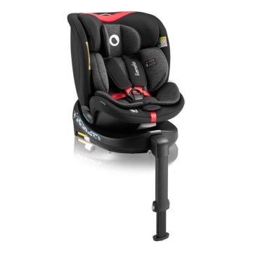 Lionelo - Avtosedež z vrtljivo bazo NAVY i-Velikost 40-150 cm črna/rdeča
