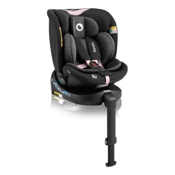 Lionelo - Avtosedež z vrtljivo bazo NAVY i-Velikost 40-150 cm črna/roza