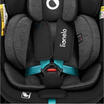 Lionelo - Avtosedež z vrtljivo bazo NAVY i-Velikost 40-150 cm črna/turkizna