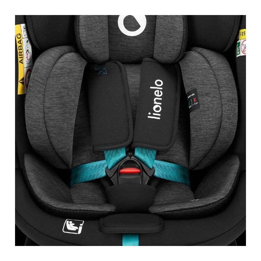 Lionelo - Avtosedež z vrtljivo bazo NAVY i-Velikost 40-150 cm črna/turkizna