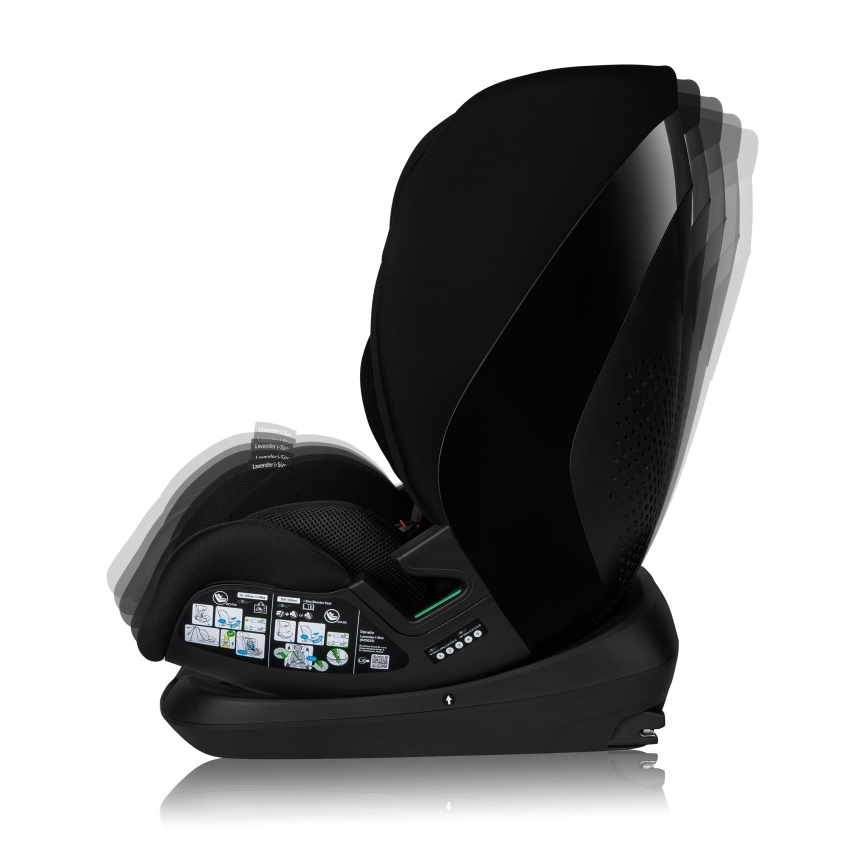 Lionelo - Avtosedež z vrtljivo osnovo LAVENDER i-Size 76-150 cm Black Carbon