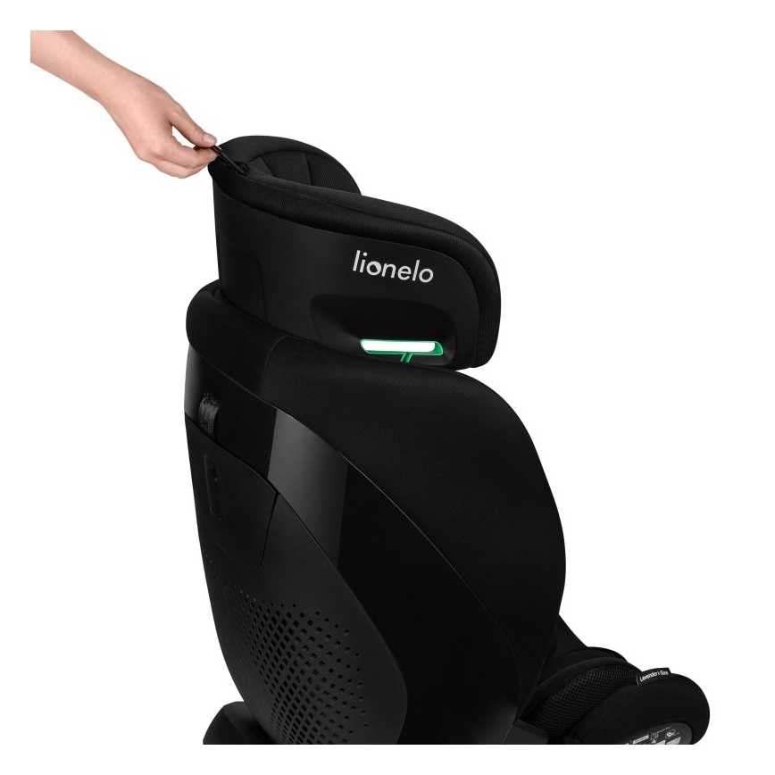 Lionelo - Avtosedež z vrtljivo osnovo LAVENDER i-Size 76-150 cm Black Carbon