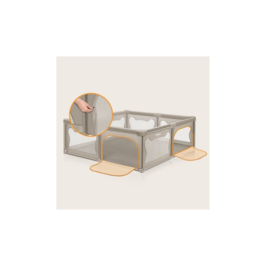 Lionelo - Bež otroška igralna ograja WILLOW XL