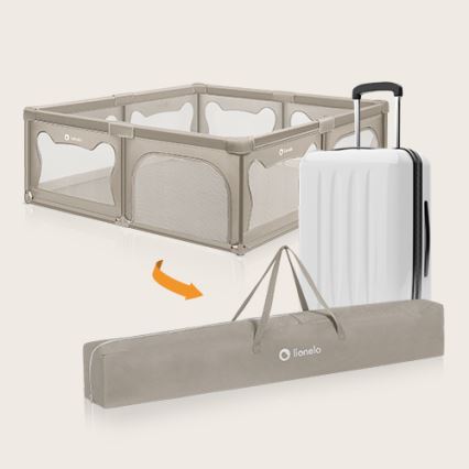 Lionelo - Bež otroška igralna ograja WILLOW XL