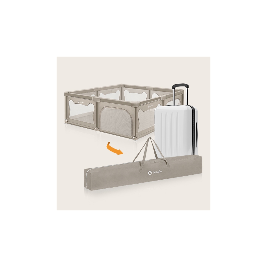 Lionelo - Bež otroška igralna ograja WILLOW XL