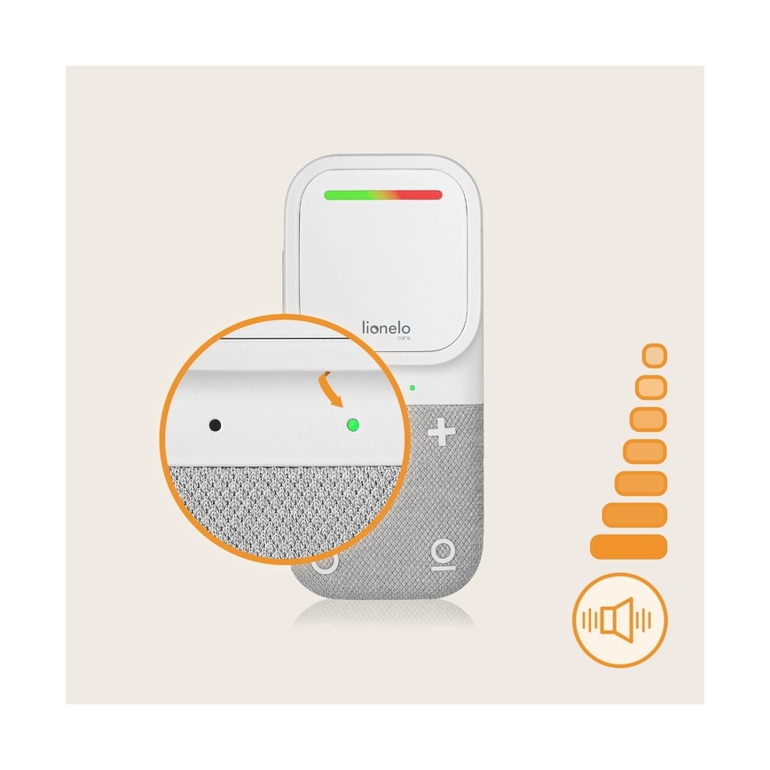 Lionelo - Brezžična polnilna otroška avdio varuška BABYLINE 2.2 5V