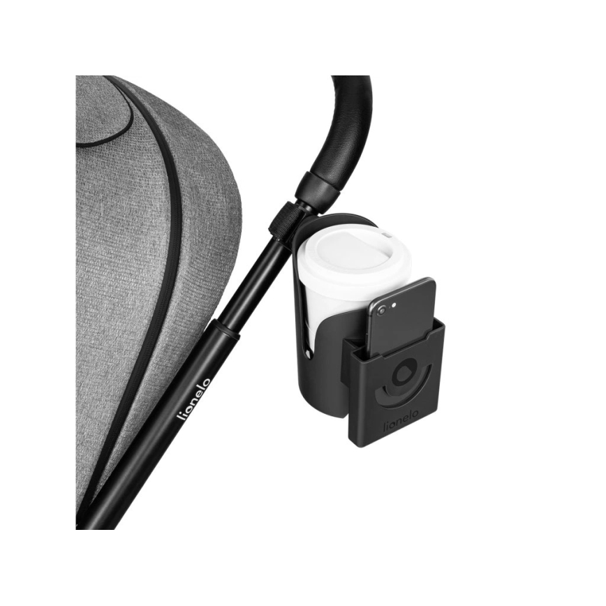 Lionelo - Držalo za pijačo za voziček OVE Črni oniks