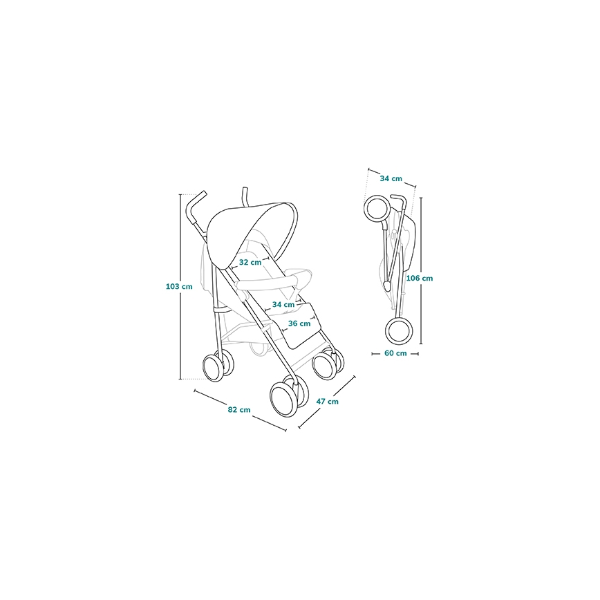 Lionelo - golf voziček ELIA temno siva