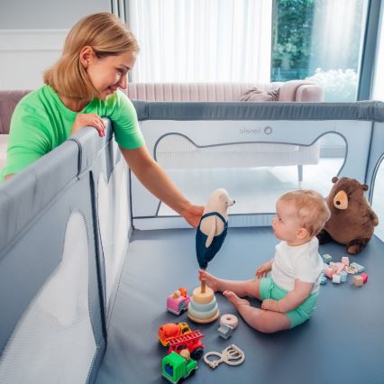 Lionelo - Igralna ograja WILLOW siva