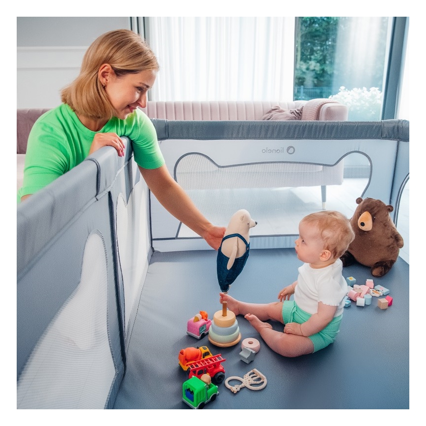 Lionelo - Igralna ograja WILLOW siva