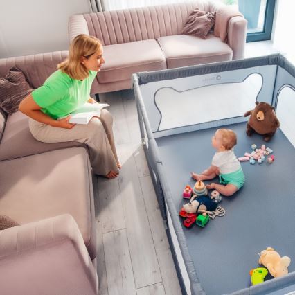 Lionelo - Igralna ograja WILLOW siva