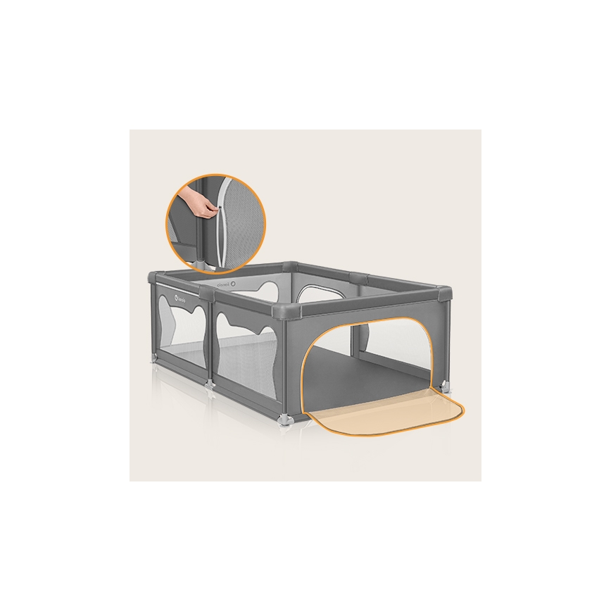 Lionelo - Igralna ograja WILLOW siva