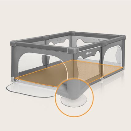 Lionelo - Igralna ograja WILLOW siva