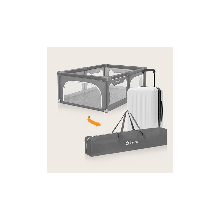 Lionelo - Igralna ograja WILLOW siva