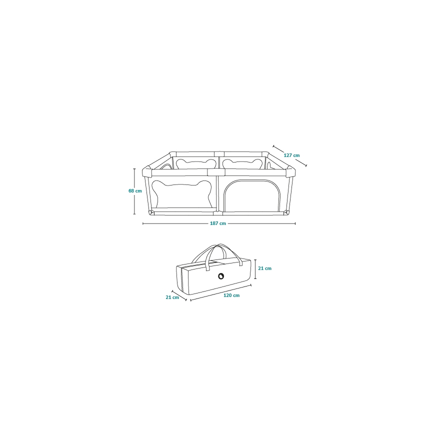 Lionelo - Igralna ograja WILLOW siva