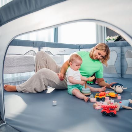 Lionelo - Igralna ograja WILLOW XL siva