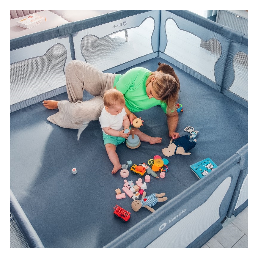 Lionelo - Igralna ograja WILLOW XL siva