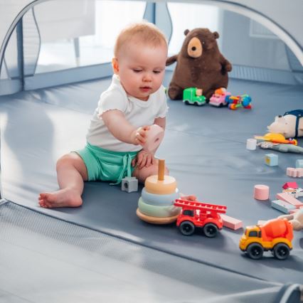 Lionelo - Igralna ograja WILLOW XL siva