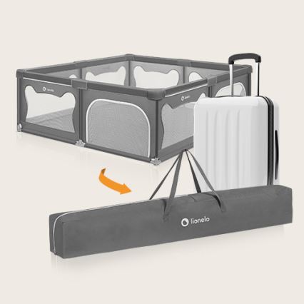 Lionelo - Igralna ograja WILLOW XL siva