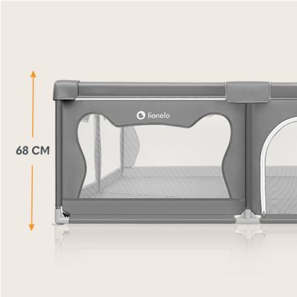 Lionelo - Igralna ograja WILLOW XL siva